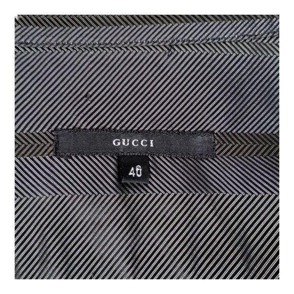 Gucci Shirt Long Sleeve Snaps Collared Silk Blend Black Womens 40/US 4 - Picture 3 of 6